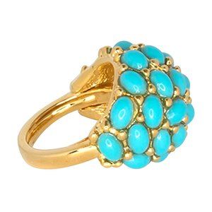 Kenneth Jay Lane, Turquoise Cabochon Dome Ring